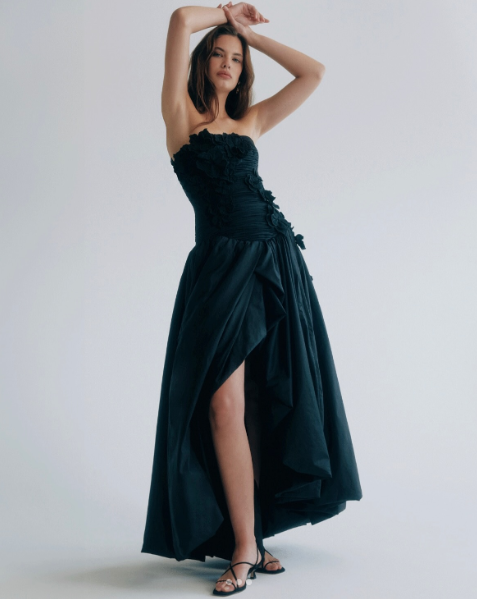 Aje Splendour Flower Gown Black Size 8