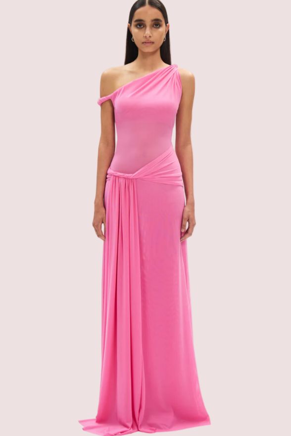 Misha Sisal Mesh Dress - Orchid Pink Size 10