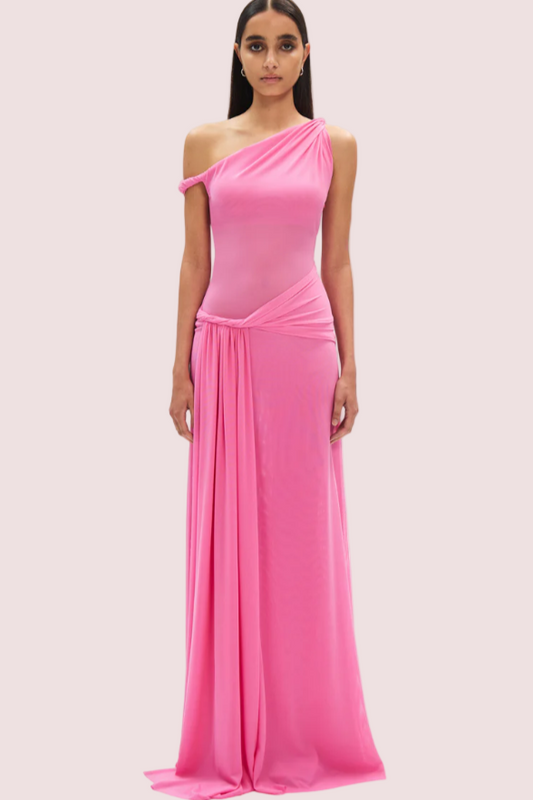 Misha Sisal Mesh Dress - Orchid Pink Size 10