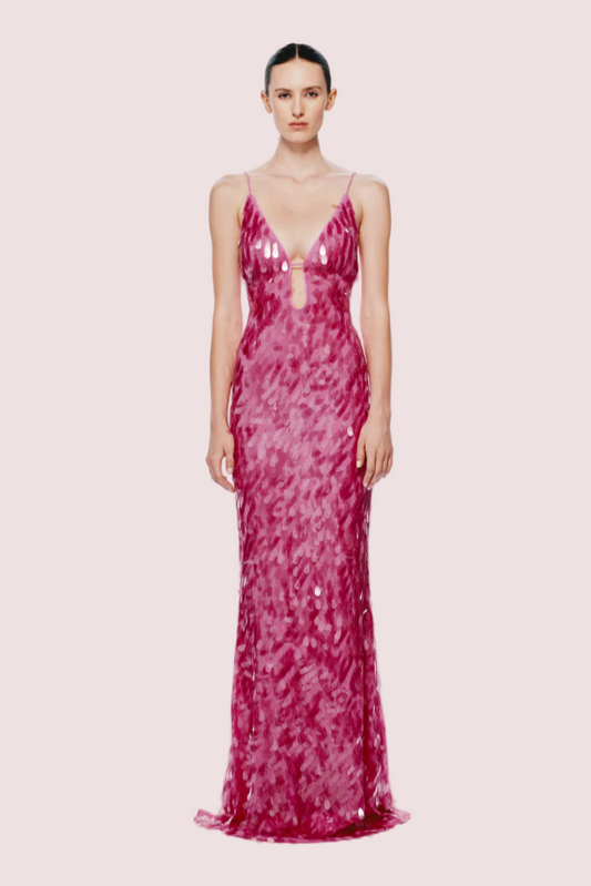 Misha Sapphire Gown Pink Size 10