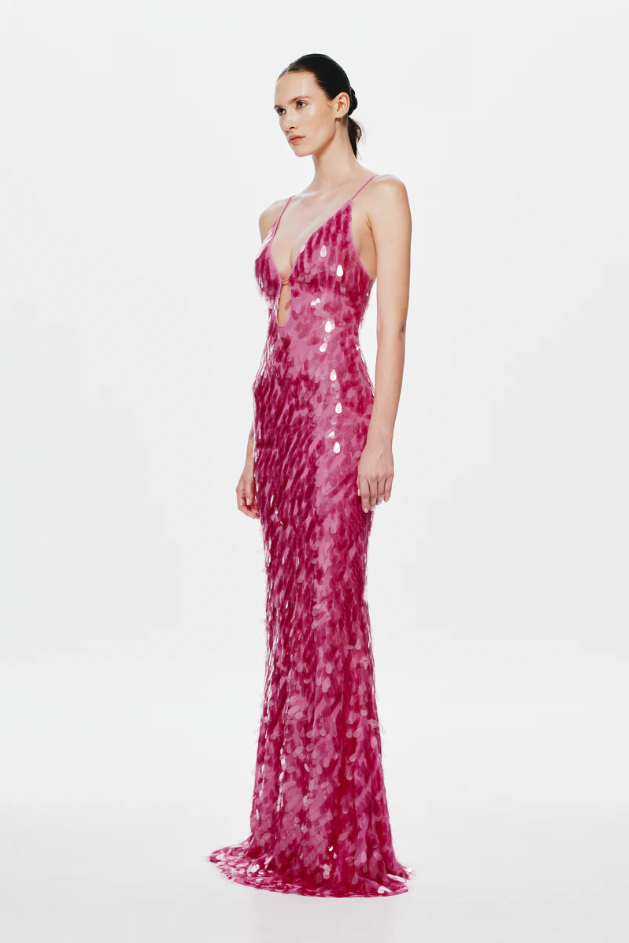 Misha Sapphire Gown Pink Size 10