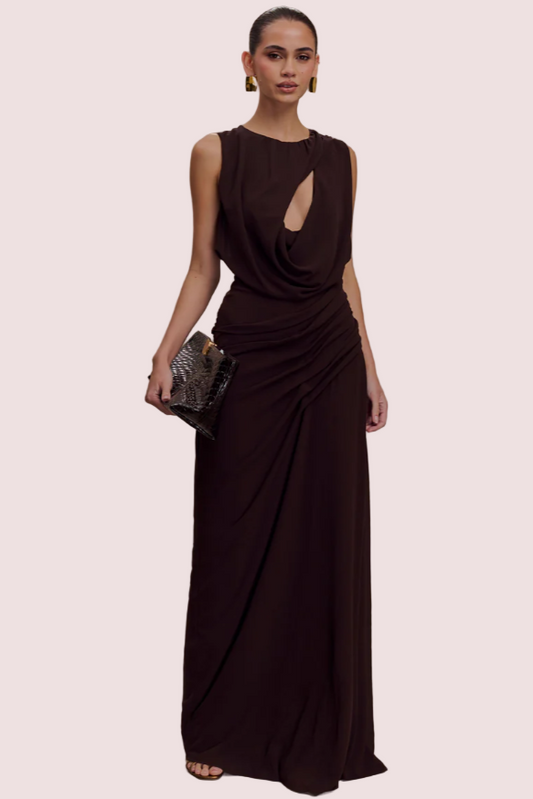 Meshki Oria Gown - Coco Brown Size 6, 8