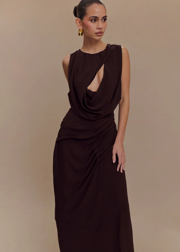 Meshki Oria Gown - Coco Brown Size 6, 8