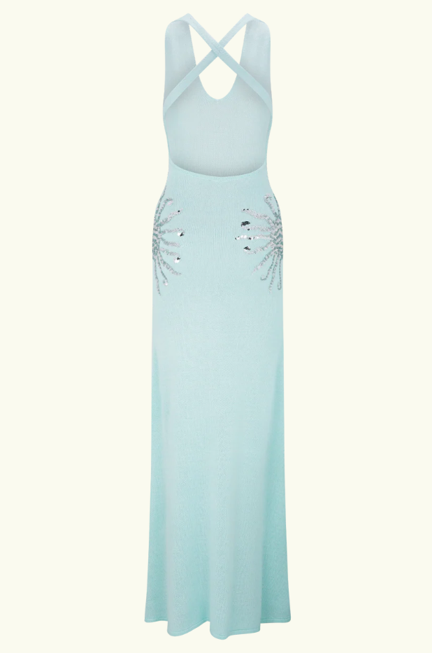 Meshki Ellington Knit Midi Dress - Lagoon Blue Size 6, 8, 10