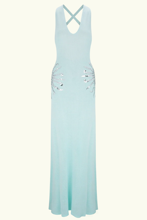 Meshki Ellington Knit Midi Dress - Lagoon Blue Size 6, 8, 10