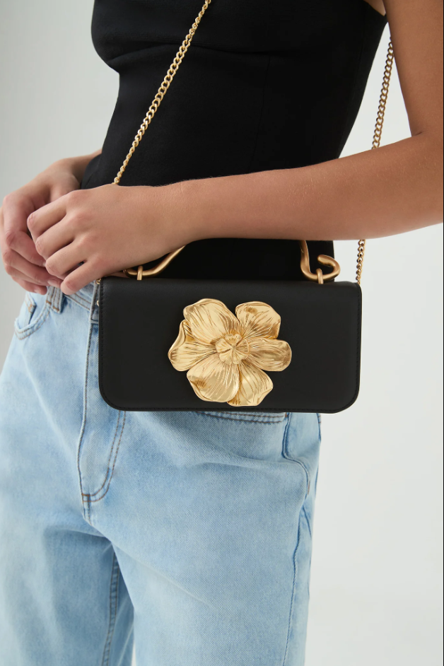 Aje Alessia Flower Clutch Bag Black Size One Size
