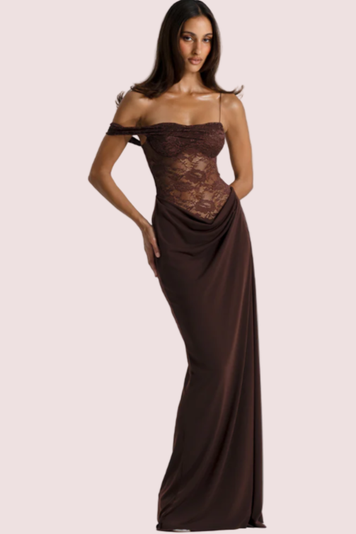 Natalie Rolt Sloane Dress - Brown Size 6,8