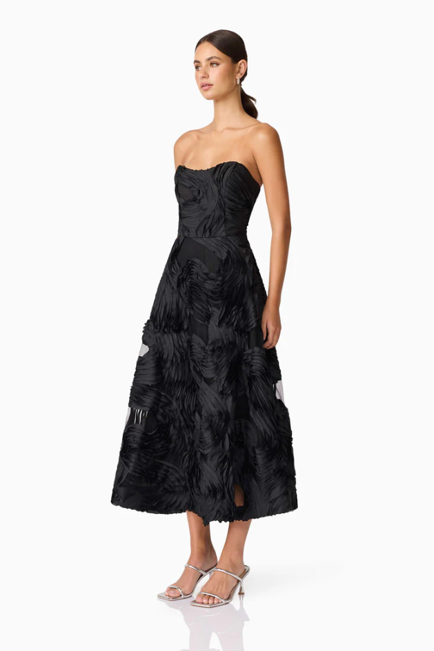 Elliatt Asher Sweetheat Midi Dress Black Size 10,12