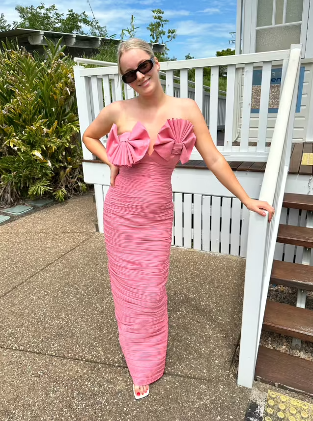 Hire Rachel Gilbert Jensen Gown in Pink