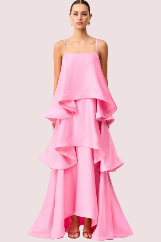 Elliatt Tilly Tiered Maxi Pink Size 6,8,10