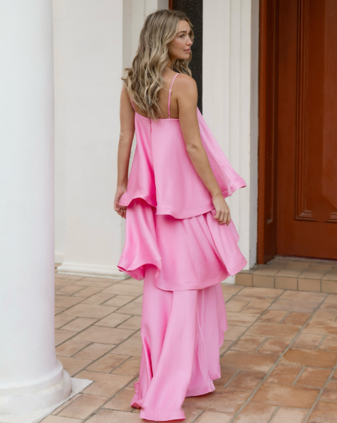 Elliatt Tilly Tiered Maxi Pink Size 6,8,10