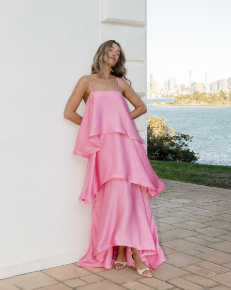 Elliatt Tilly Tiered Maxi Pink Size 6,8,10