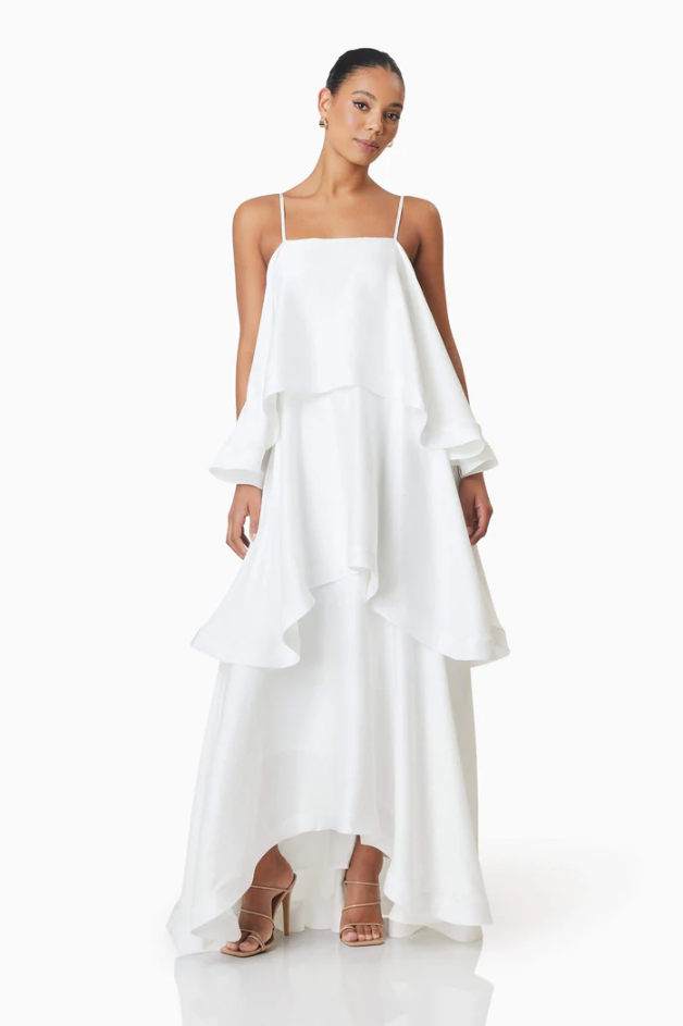 Elliatt Tilly Tiered Maxi White Size 8