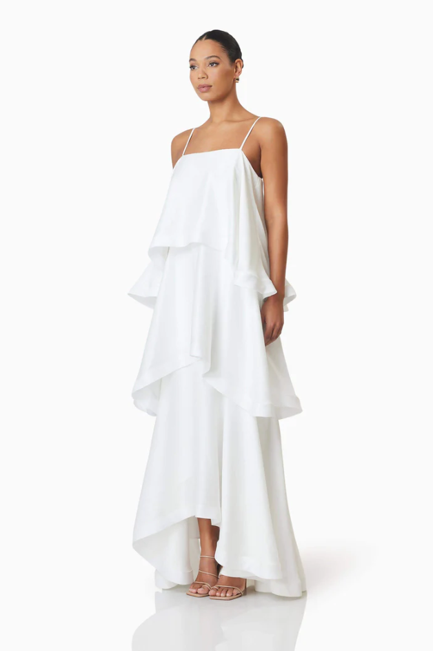 Elliatt Tilly Tiered Maxi White Size 8