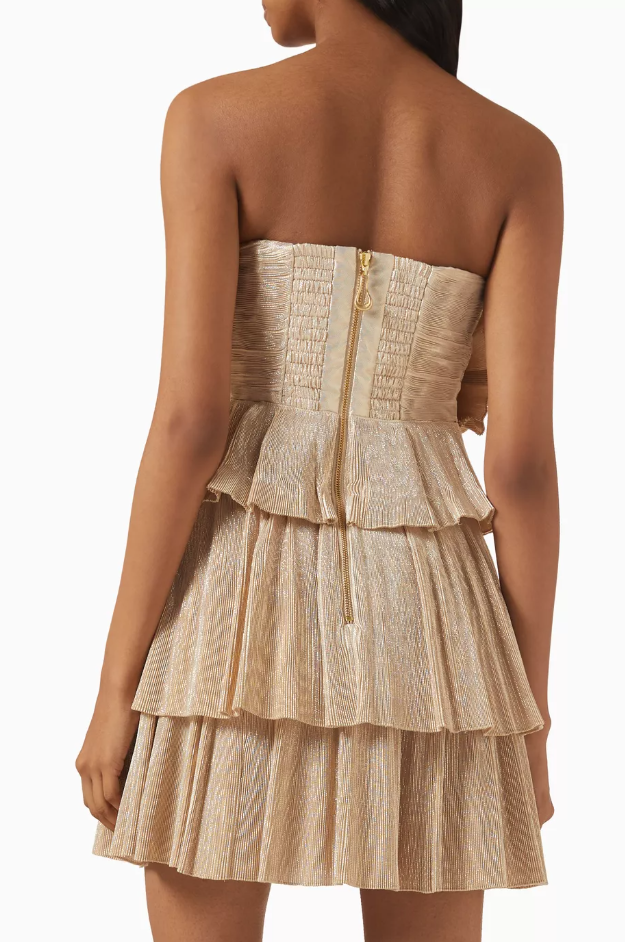 Aje Kyra Mini Dress Gold Size 10