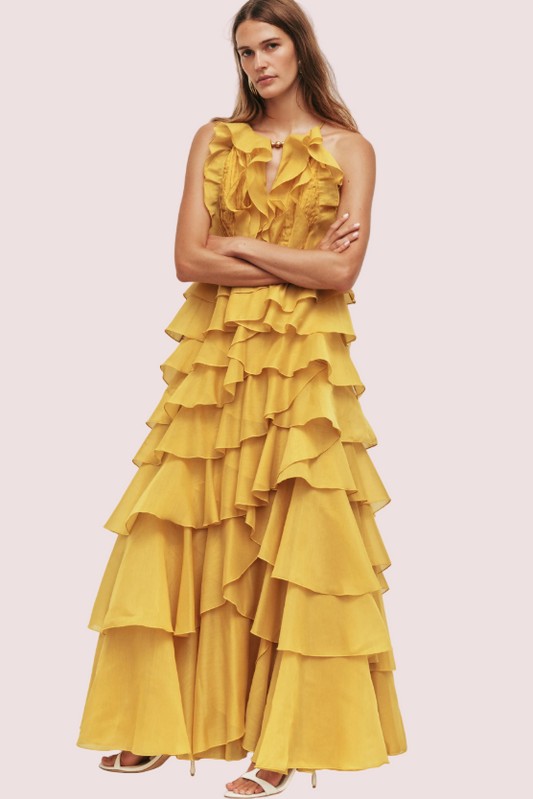 Aje Cleo Gown Marigold Yellow Size 12