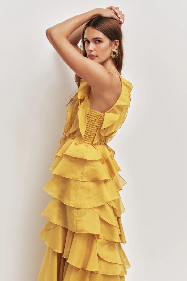 Aje Cleo Gown Marigold Yellow Size 12