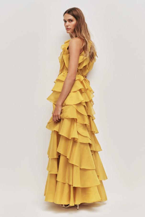 Aje Cleo Gown Marigold Yellow Size 12