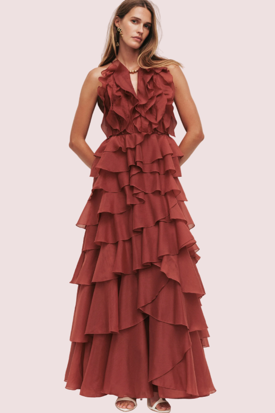 Aje Cleo Gown Rust Size 10