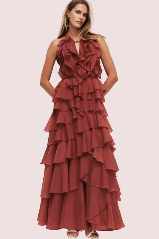 Aje Cleo Gown Rust Size 10