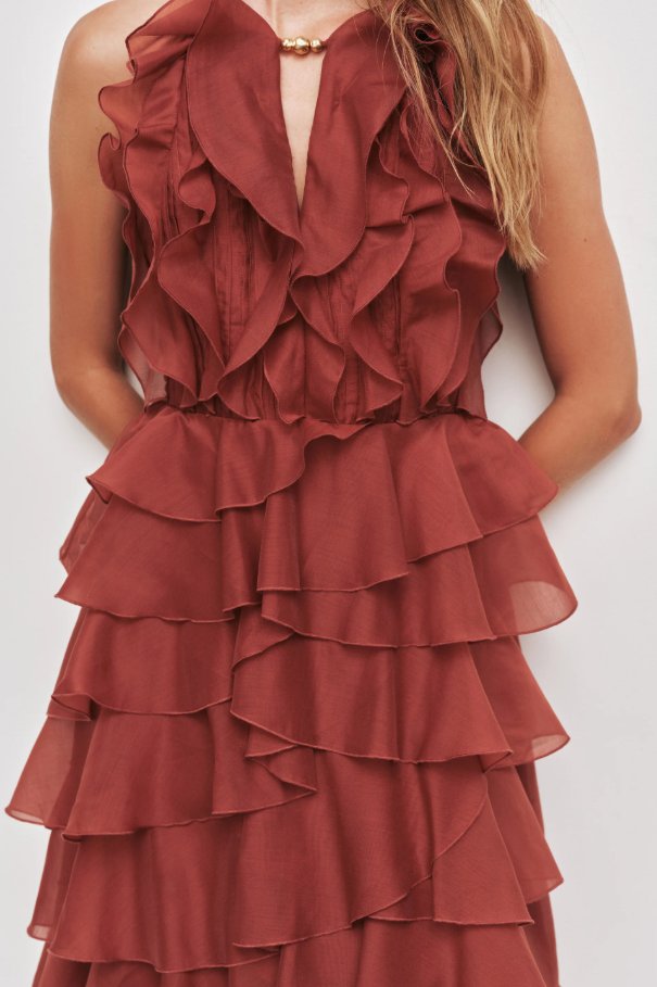 Aje Cleo Gown Rust Size 10