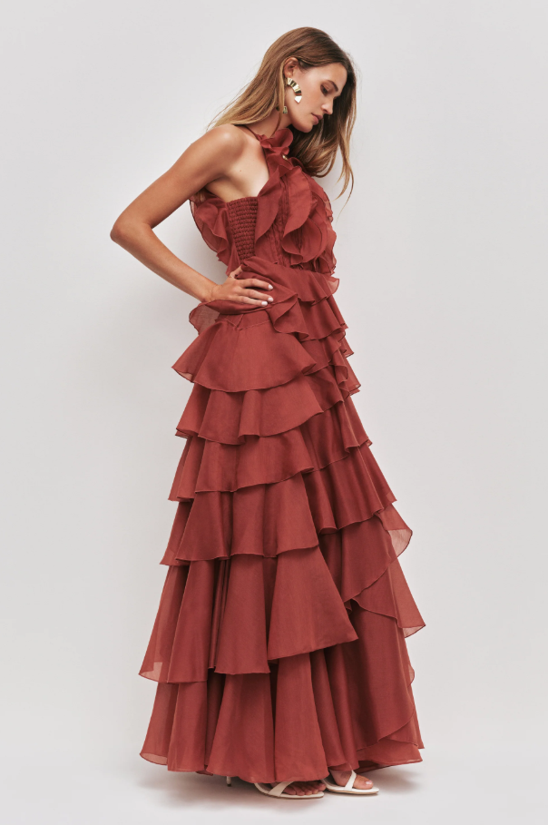 Aje Cleo Gown Rust Size 10