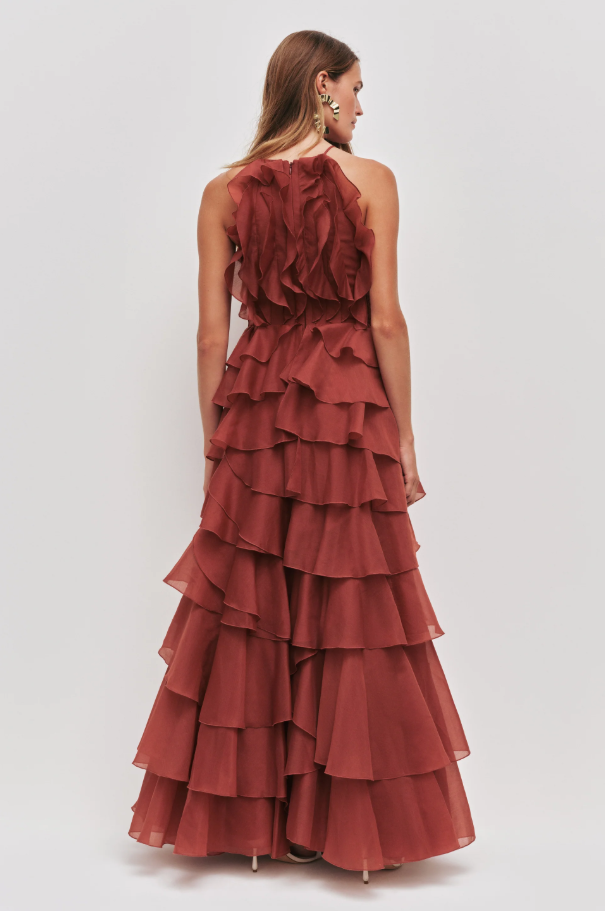 Aje Cleo Gown Rust Size 10