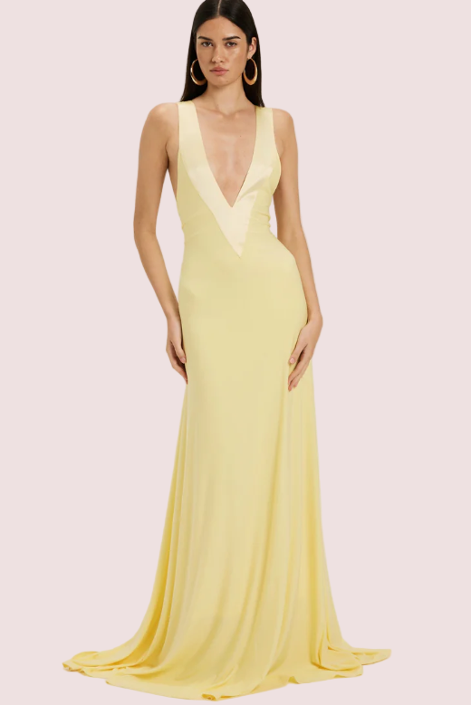 Ance Gria Rosa Gown Yellow Lemon Size 8