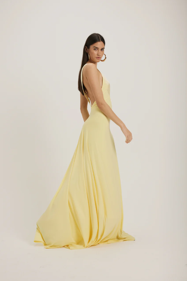 Ance Gria Rosa Gown Yellow Lemon Size 8