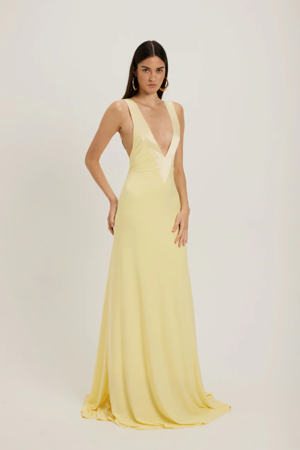 Ance Gria Rosa Gown Yellow Lemon Size 8