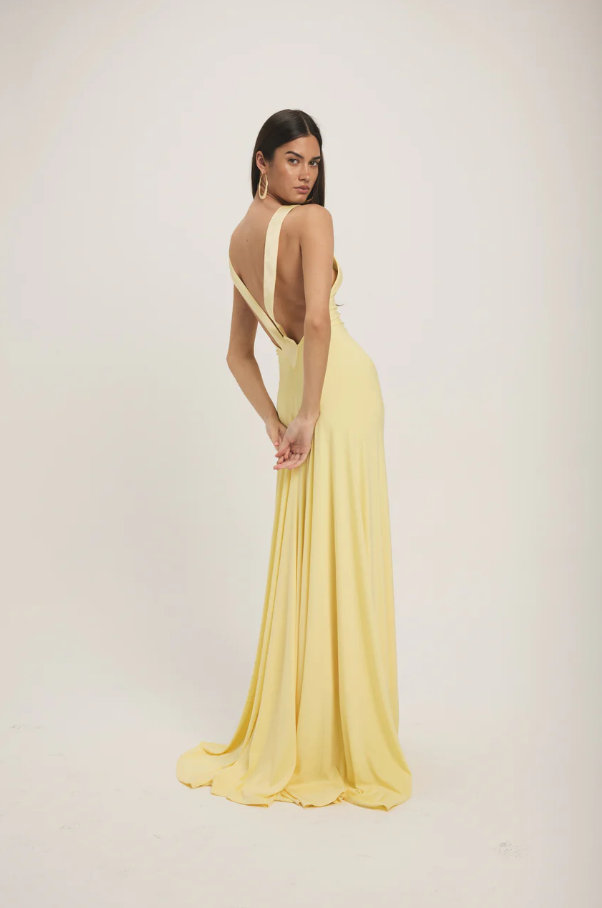 Ance Gria Rosa Gown Yellow Lemon Size 8