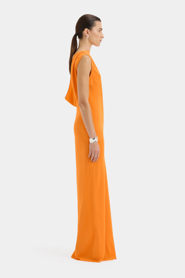 Sir the Label Isla Cowl Back Dress Orange Size 10