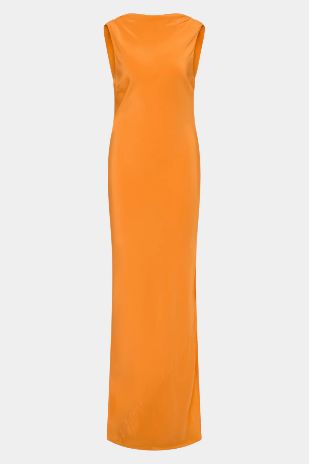 Sir the Label Isla Cowl Back Dress Orange Size 10