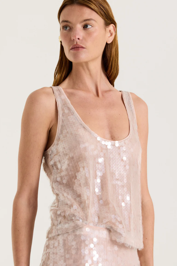 Henne Leanna Sequin Top + Skirt Set Size 10