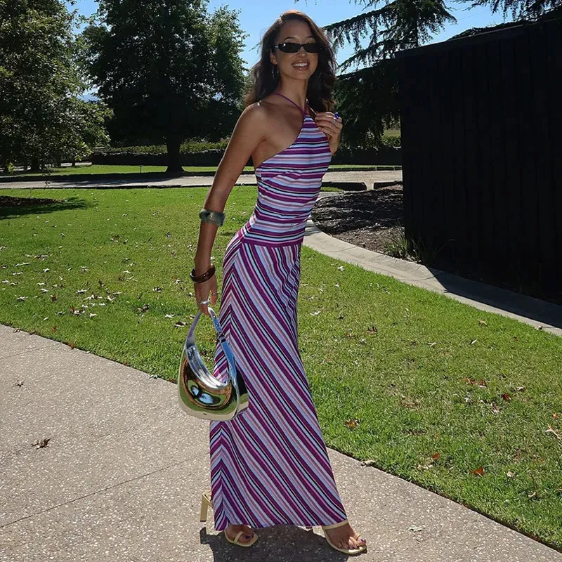 With Harper Lu Halter Maxi Purple Size 8