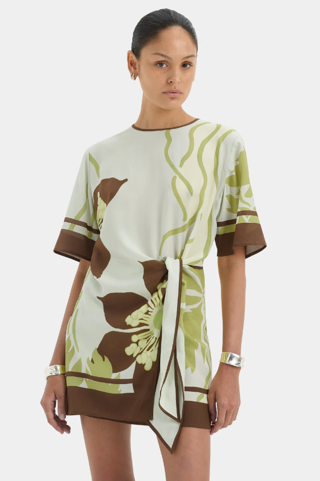 Sir the Label Amaia Mini Dress Floral Vine Size 10