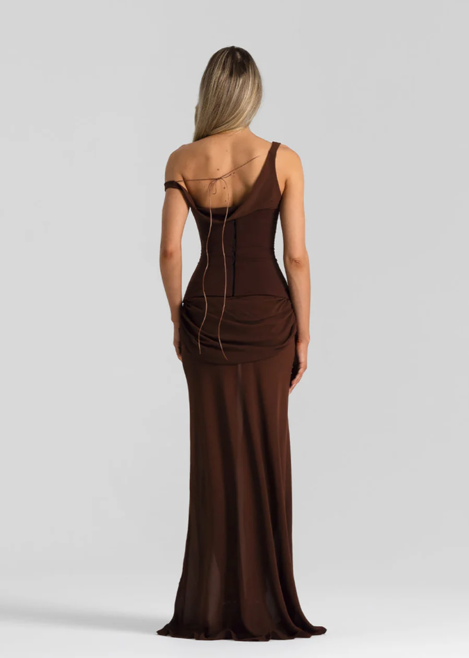 Natalie Rolt Cadence Gown - Brown Size 10