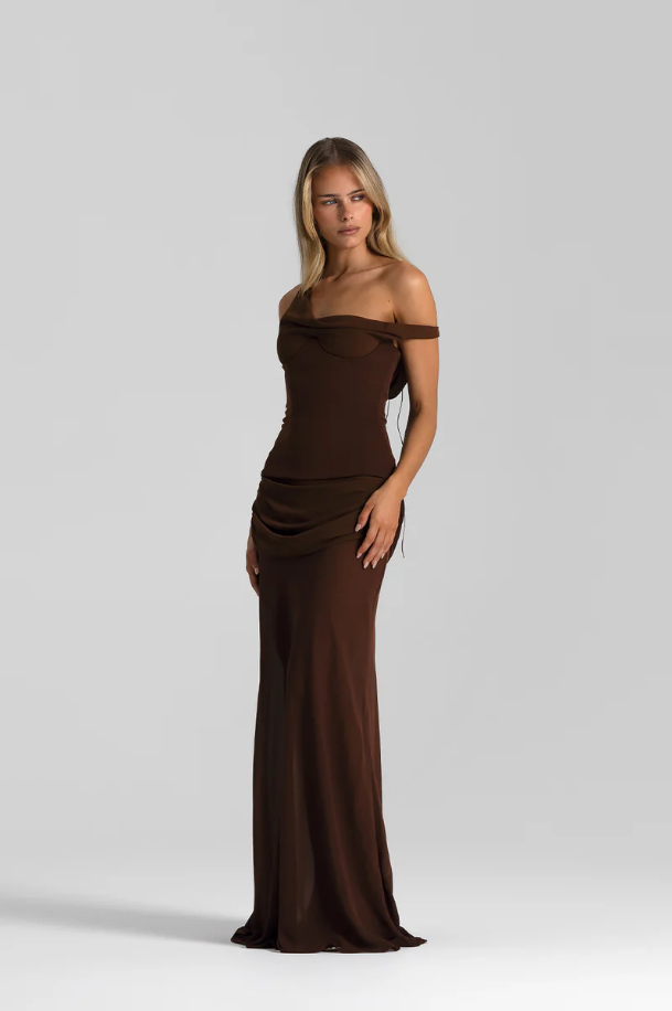 Natalie Rolt Cadence Gown - Brown Size 10