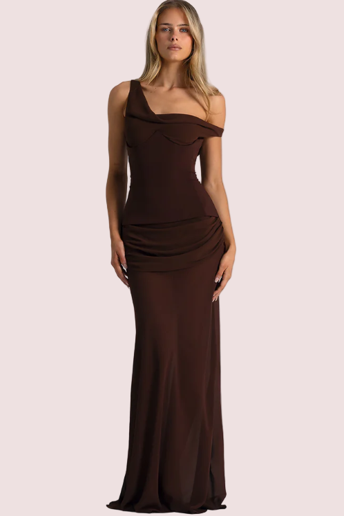 Natalie Rolt Cadence Gown - Brown Size 10