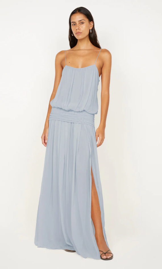 Bec & Bridge Camile Blouson Dress Cloud Blue Size 8