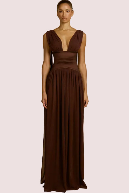 Arcina Ori Ramona Dress Cacoa Brown Size 6,8