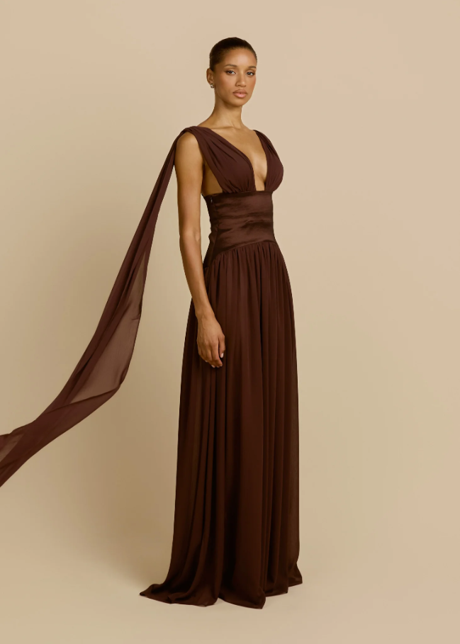Arcina Ori Ramona Dress Cacoa Brown Size 6,8