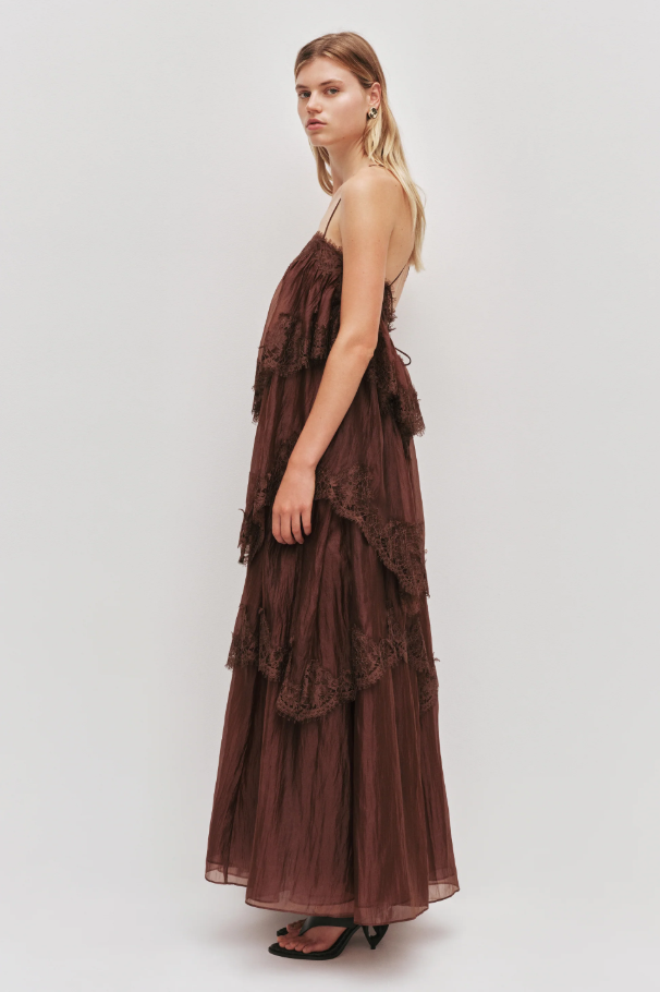 Aje Ophelia Gown Brown Size 8,10