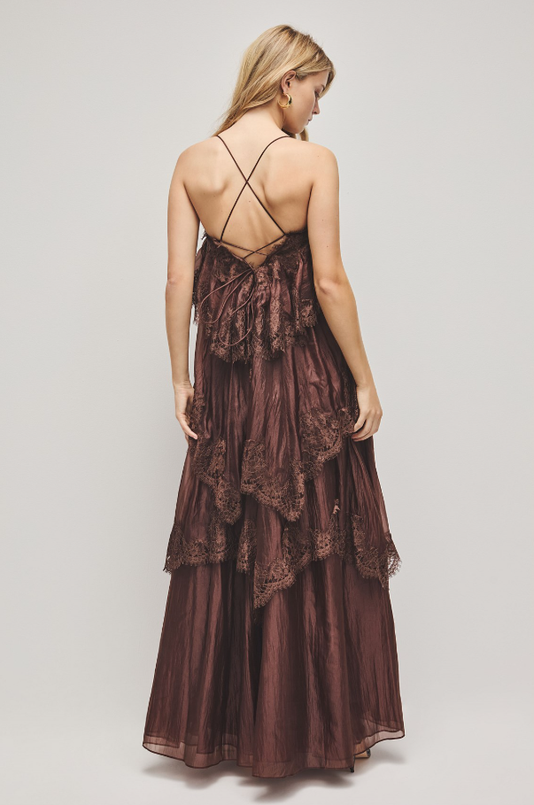 Aje Ophelia Gown Brown Size 8,10