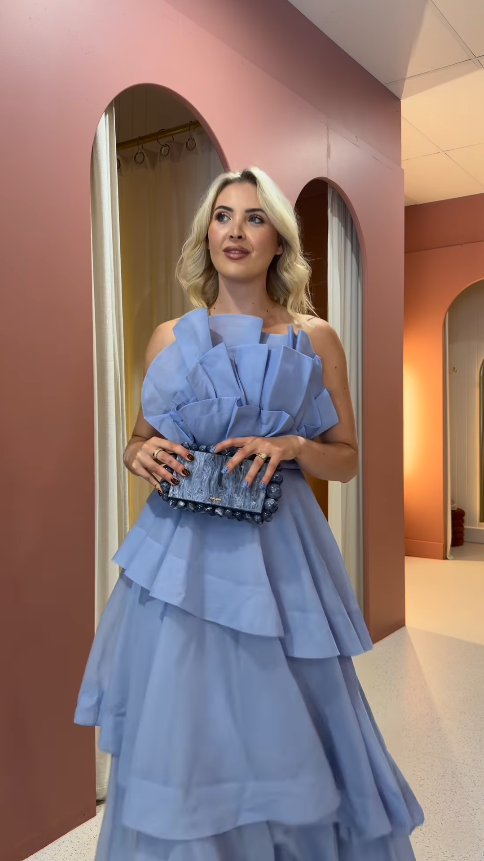 Aje Selestia Gown Pale Blue Size 8,12