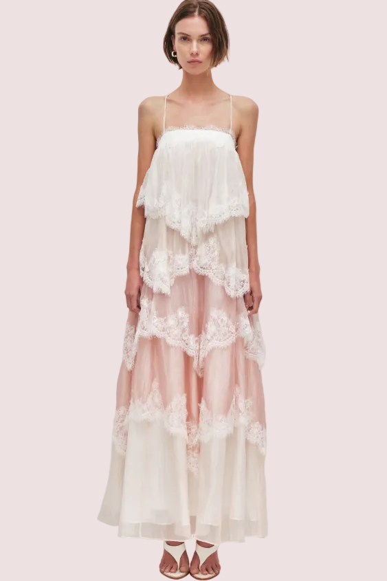 Aje Ophelia Lace Gown White Multicolour Size 12