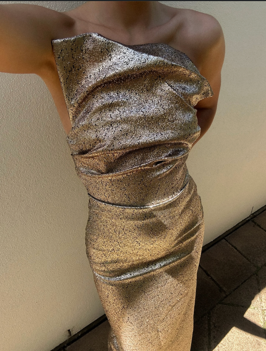 Tojha Tacoma Dress Gold Size 12