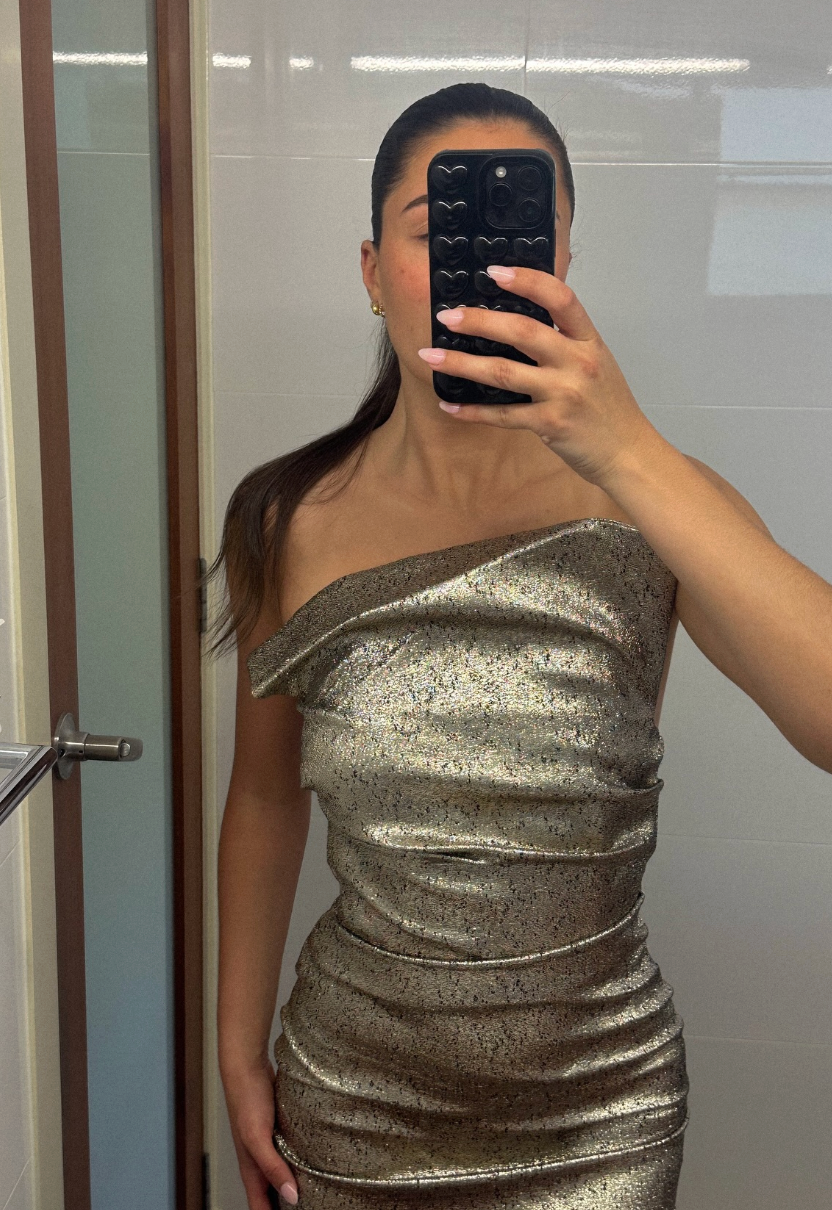 Tojha Tacoma Dress Gold Size 12