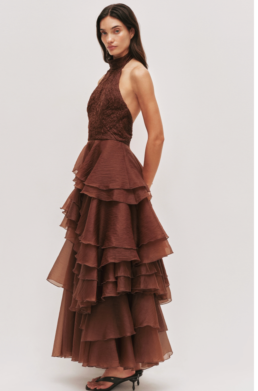 Aje Fayette Gown Chocolate Brown Size 8