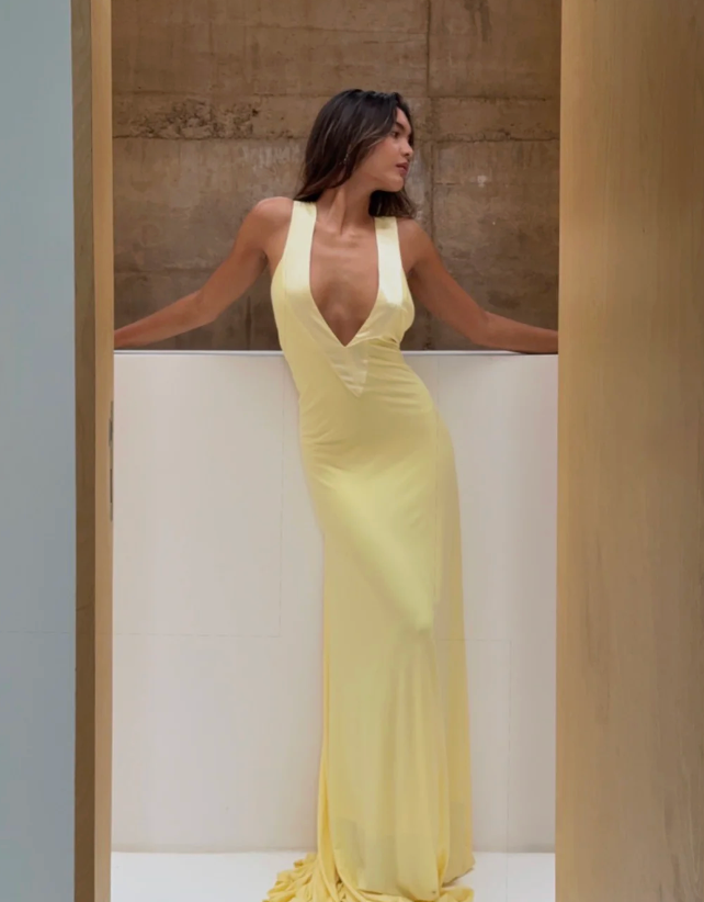 Ance Gria Rosa Gown Yellow Lemon Size 8 (Copy)